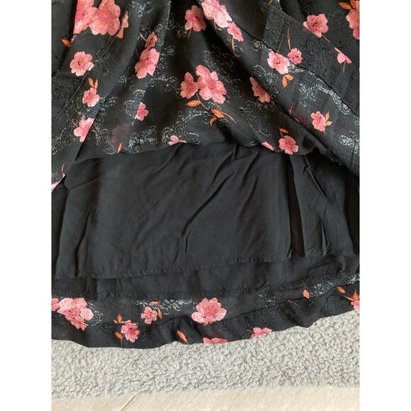 Draper James Mini Dress Small Floral Puff Sleeve Fit Flare Floral Pink Classic - Picture 4 of 15